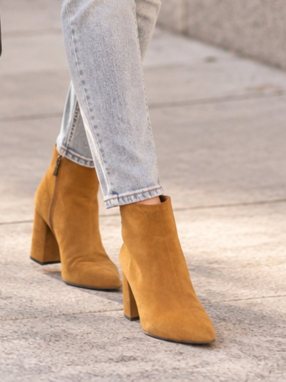 Italian Suede Pointed Toe Booties 9.5